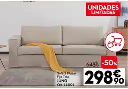 Conforama Juno sofá 3 plazas fijo tela oferta