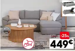 Conforama Anton chaise longue con cama tela oferta