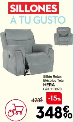 Conforama HERA Sillón Relax Eléctrico Tela oferta