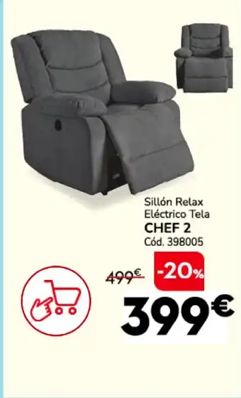 Conforama CHEF 2 Sillón Relax Eléctrico Tela oferta