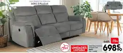 Conforama AMY Sofá Relax Eléctrico 3 Plazas Tela oferta