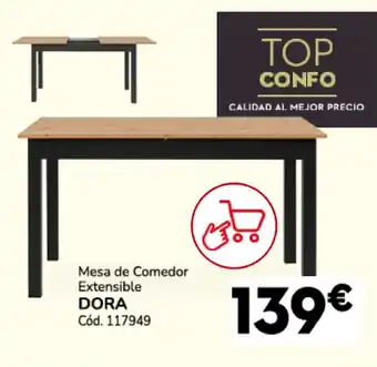 Conforama DORA Mesa de Comedor Extensible oferta