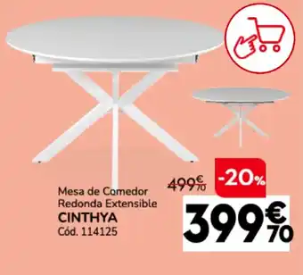 Conforama CINTHYA Mesa de Comedor Redonda Extensible oferta