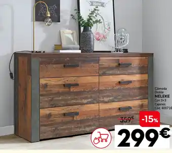 Conforama Cómoda doble neleke con 3+3 oferta