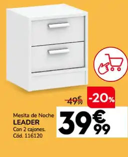 Conforama Mesita de noche leader con 2 cajones. oferta