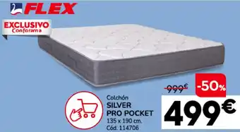 Conforama FLEX Silver pro pocket 135 x 190 cm oferta