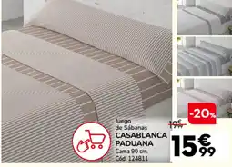 Conforama Juego de sábanas casablanca paduana cama 90 cm. oferta
