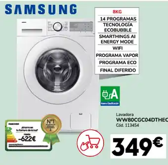 Conforama SAMSUNG Lavadora WW80CGC04DTHEC oferta
