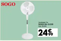 Conforama SOGO Ventilador Pie SS-21220 Cód. 761361 oferta