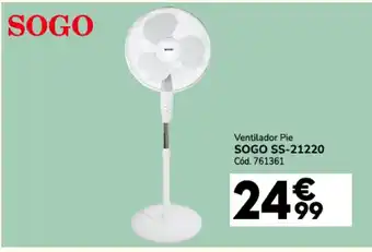 Conforama SOGO Ventilador Pie SS-21220 Cód. 761361 oferta