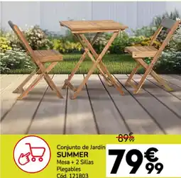Conforama Conjunto de jardín summer plegables mesa + 2 sillas oferta