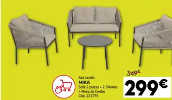 Conforama Set jardín mika sofá 2 plazas + 2 sillones + mesa de centro oferta