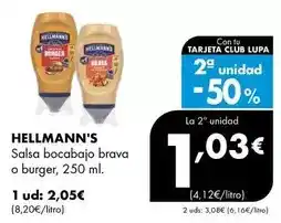 Supermercados Lupa Hellmann's - salsa brava bocabajo o burger oferta