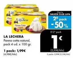 Supermercados Lupa La lechera - panna cotta natural oferta