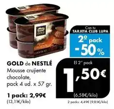 Supermercados Lupa Gold de nestlé - mousse crujiente chocolate oferta
