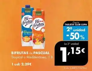 Supermercados Lupa Bifrutas de pascual - tropical o mediterraneo oferta