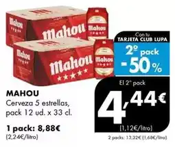 Supermercados Lupa Mahou - cerveza 5 estrellas oferta