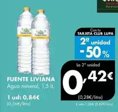 Supermercados Lupa Fuente liviana - agua mineral oferta