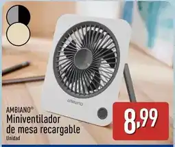 ALDI Ambiano - miniventilador de mesa recargable oferta