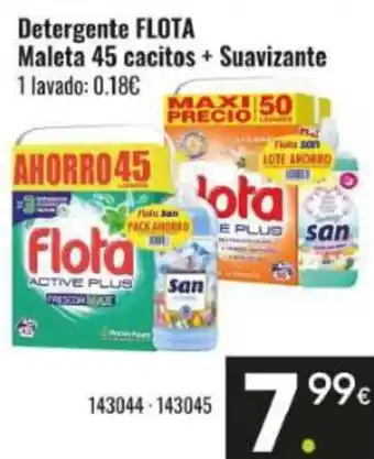 Family Cash FLOTA Detergente Maleta 45 cacitos + Suavizante oferta