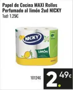 Family Cash NICKY Papel de cocina maxi rollos perfumado al limón 2ud oferta