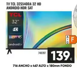 Family Cash TCL Tv 32s5400a 32 hd android hdr sat oferta
