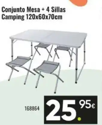 Family Cash Conjunto Mesa + 4 Sillas Camping 120x60x70cm oferta