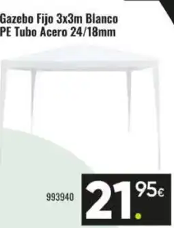 Family Cash Gazebo Fijo 3x3m Blanco PE Tubo Acero 24/18mm oferta