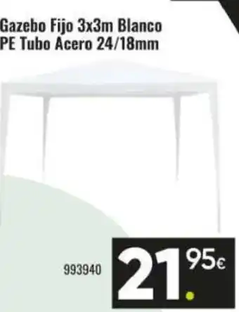 Family Cash Gazebo Fijo 3x3m Blanco PE Tubo Acero 24/18mm oferta