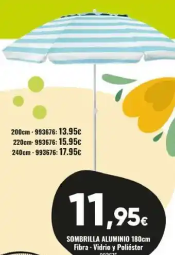 Family Cash Sombrilla aluminio 180cm fibra - vidrio y poliéster oferta