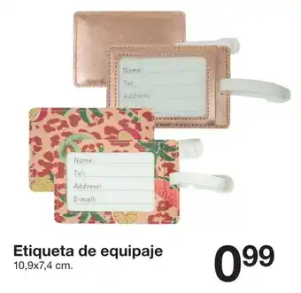 Zeeman Etiqueta de equipaje oferta