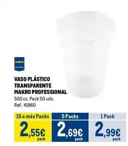Makro Makro - vaso plástico transparente oferta