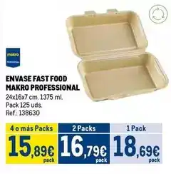 Makro Makro - envase fast food oferta
