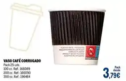 Makro Vaso café corrugado oferta