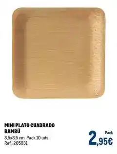 Makro Mini plato cuadrado bambu oferta