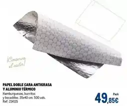Makro Papel doble cara antigrasa y aluminio termico oferta