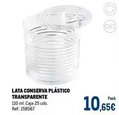 Makro Lata conserva plastico transparente oferta