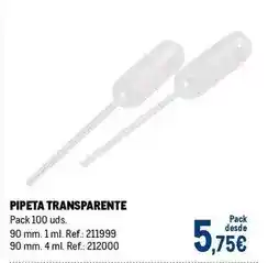 Makro Pipeta transparente oferta