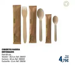Makro Papstar - cubiertos madera enfundados oferta