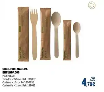 Makro Papstar - cubiertos madera enfundados oferta