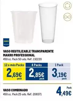 Makro Makro - vaso reutilizable transparente oferta