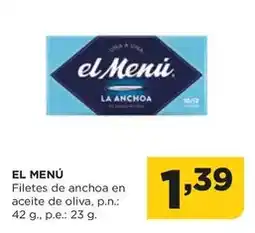 Alimerka El menu - filetes de anchoa en aceite de oliva oferta