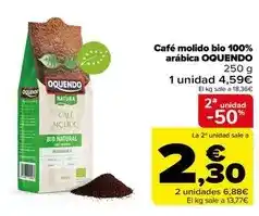 Carrefour Oquendo - café molido bio 100% arábica oferta