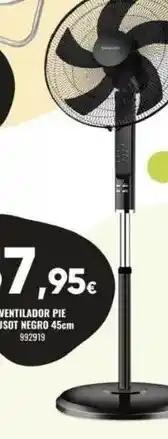 Family Cash Ventilador pie busot negro 45cm 992919 oferta