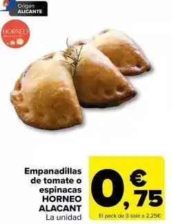Carrefour Origen - empanadillas de tomate o espinacas oferta