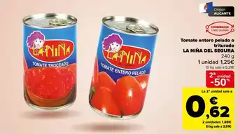 Carrefour Origen - tomate entero pelado o triturao oferta