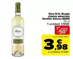 Carrefour Sanz - vino d.o. rueda clasico seleccion familiar blanco oferta