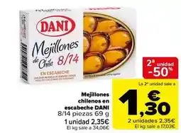 Carrefour Dani - mejillones chilenos en escabeche oferta