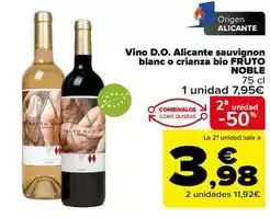 Carrefour Origen - vino d.o. alicante sauvignon blanc o crianza bio fruto oferta