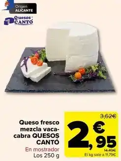 Carrefour Origen - queso fresco mezcla vaca-cabra oferta